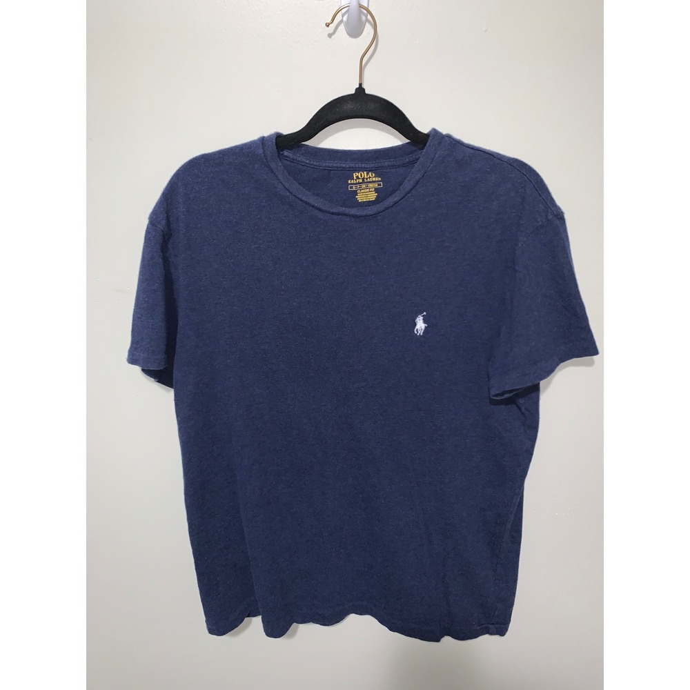 Polo Ralph Lauren Mens Classic Fit Navy Blue Heather Pony Logo T-Shirt Small